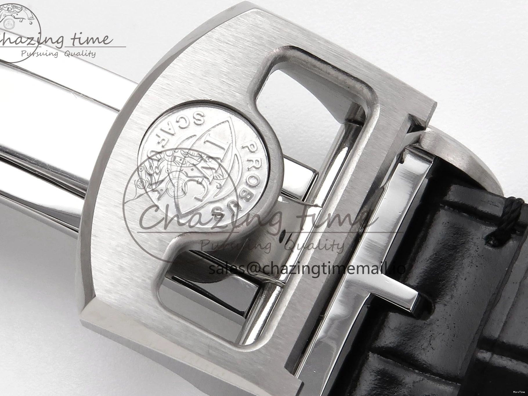 MIROTIME 0308 OnTrend Portugieser Automatic 42mm SS APSF 1:1 Best Edition White RG Dial on Black Leather Strap A 7010